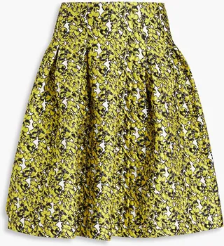 Pleated cloqué mini skirt