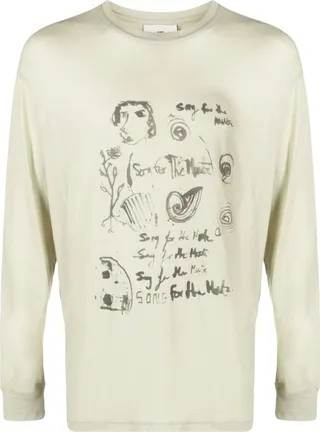 Green Sketch Print T-Shirt