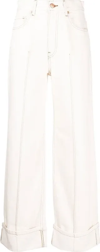 Logo-Patch Wide-Leg Jeans