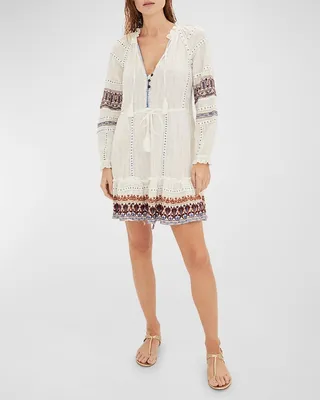 Danica Tassel Embroidered Mini Dress