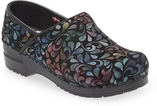 Plume Floral Print Clog