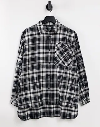 ASOS DESIGN oversized shacket in mono check