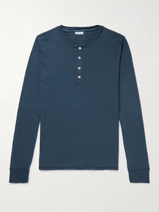 Karl Heinz Cotton-Jersey Henley Pyjama T-Shirt