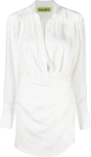 Silk Open-Neck Shirt Dress