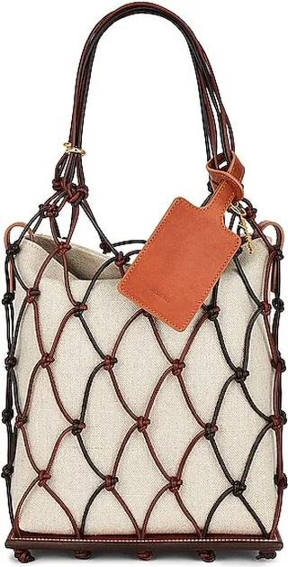 JACQUEMUS Le Petit Filet Pralu Bag in Brown