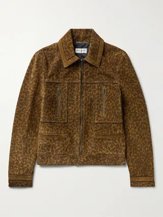 Leopard-Print Suede Jacket