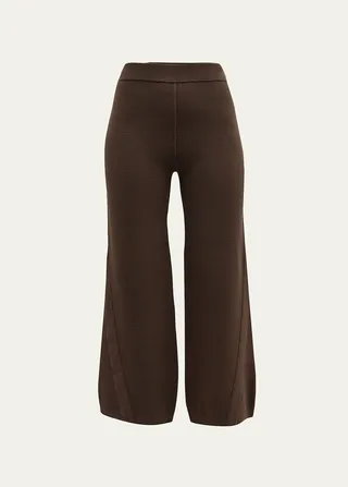 Cropped Rib-Knit Pants