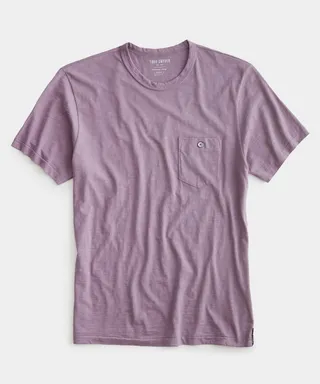 Made in L.A. Homespun Slub Pocket T-Shirt in Ash Violet