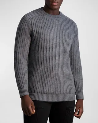Men's Basketweave Crew Sweater