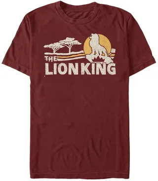 Disney Men's The Lion King Live Action Savannah Sunset Poster Short Sleeve T-Shirt