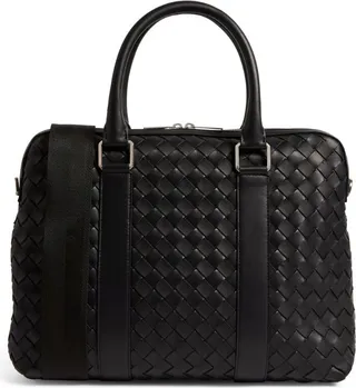 Bottega Veneta Leather Intrecciato Briefcase