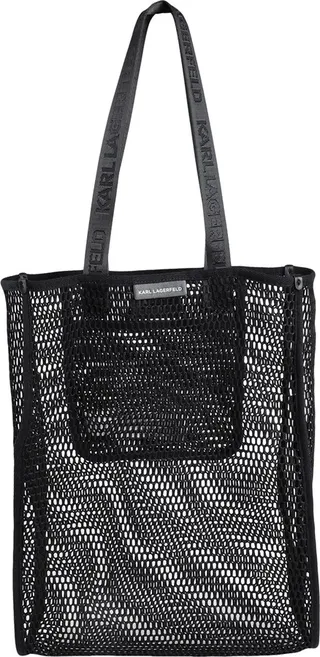Mesh Double Handle Shopper Shoulder Bag Black