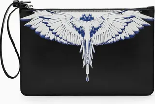 Black Leather Wings Envelope Marcelo Burlon