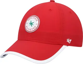 Men's '47 Brand Scarlet Ohio State Buckeyes Microburst Team Clean Up Adjustable Hat