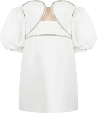Off-Shoulder Crystal-Embellished Dress