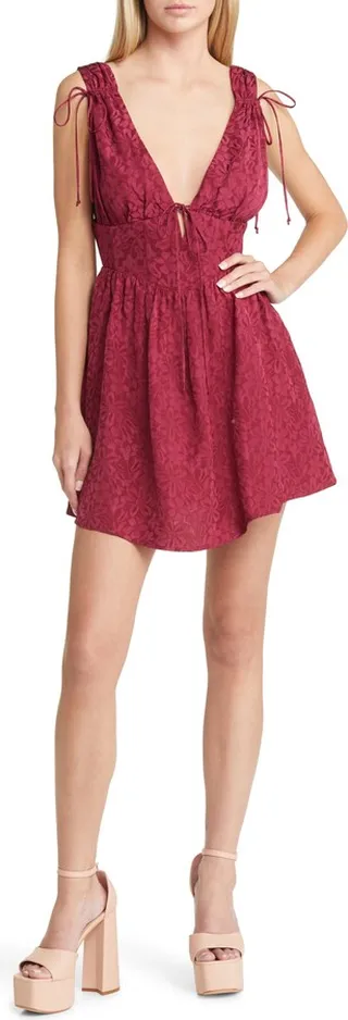 Janet Floral Jacquard Minidress