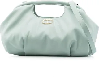 Gathered Top-Handle Tote Bag
