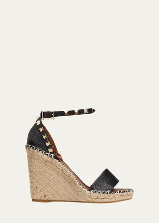 Rockstud Double Espadrille Wedge Sandals
