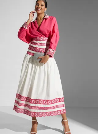 Surplice Neck Printed Dress