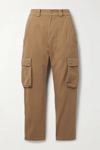 Isabel Marant - Evalia Cropped Cotton-twill Straight-leg Pants - Metallic