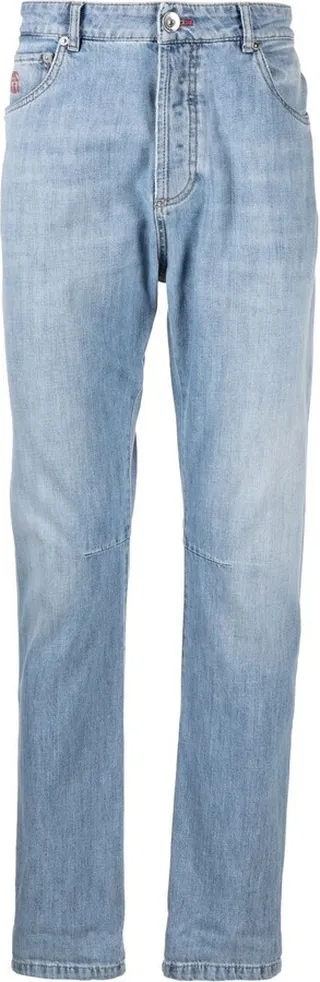 Mid-Rise Tapered-Leg Jeans