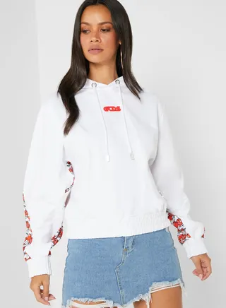 Printed Sleeve Hoodie