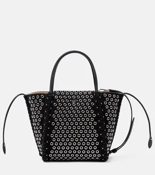Le Hinge Mini studded leather tote