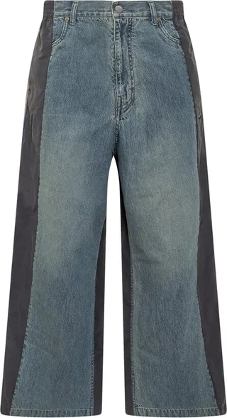 Ambush Contrasted-Trim Wide-Leg Jeans