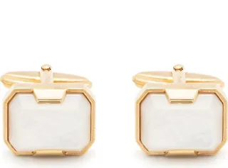 Pearl-Detail Polished Cufflinks