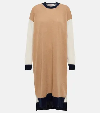 Cashmere sweater midi dress