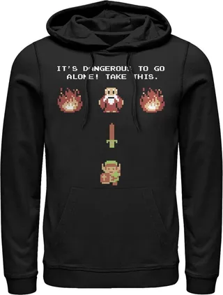 Men's Nintendo Legend of Zelda Take This Pull Over Hoodie - Black - X Large
