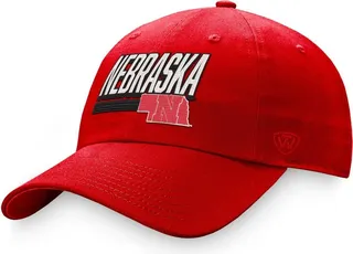 Men's Top of the World Red Nebraska Huskers Slice Adjustable Hat