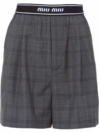 Glen plaid shorts