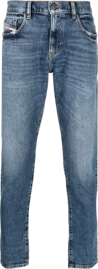 Distressed-Effect Slim-Fit Jeans