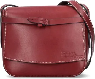 Compostable leather shoulder bag