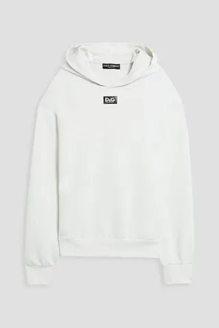 Appliquéd neoprene hoodie