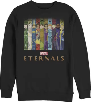 Men's Marvel Eternals Animated Vertical Boxes Poster Sweatshirt - Black - 2X Large