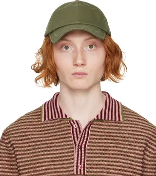 Jacquemus Khaki Le Raphia 'La Casquette Jacquemus' Cap