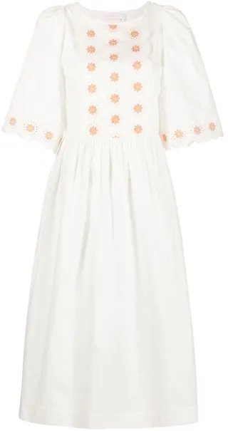 Broderie Anglaise Midi-Dress