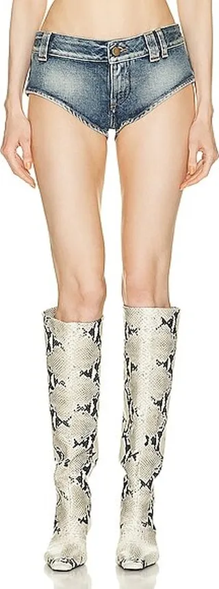Alessandra Rich Denim Short in Blue