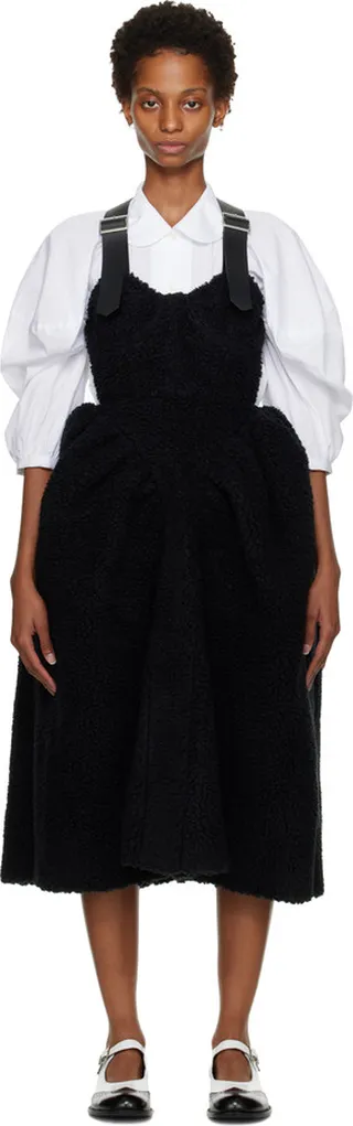 Noir Kei Ninomiya Black Pin-Buckle Midi Dress