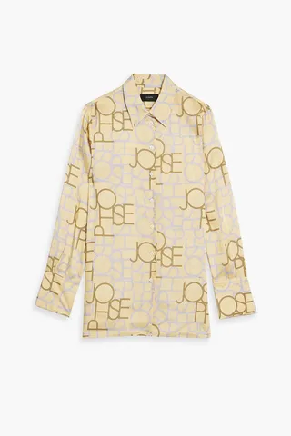 Beatrice logo-print satin-twill shirt