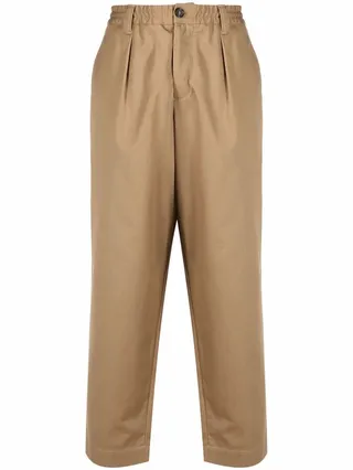 Gabardine cotton cropped trousers