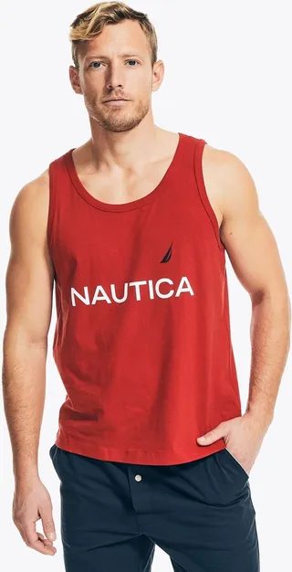 Nautica Mens Logo Graphic Sleep Tank
