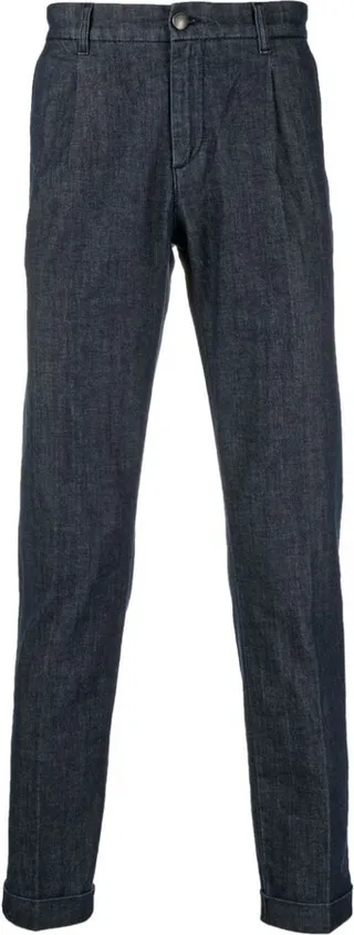 Mid-Rise Straight-Leg Denim Trousers