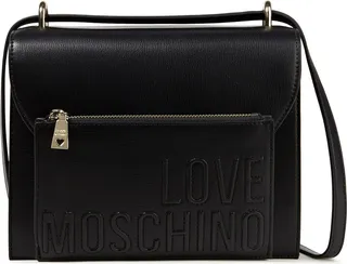 Logo-embossed faux leather shoulder bag