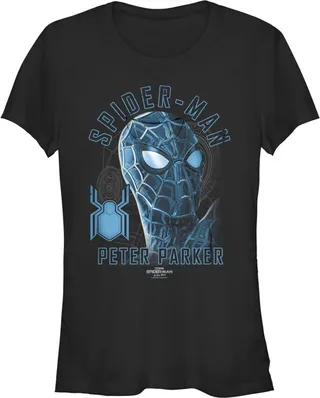 Junior's Marvel Spider-Man: No Way Home Blue Suit T-Shirt - Black - Small
