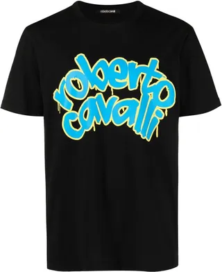 graffiti-logo print T-shirt