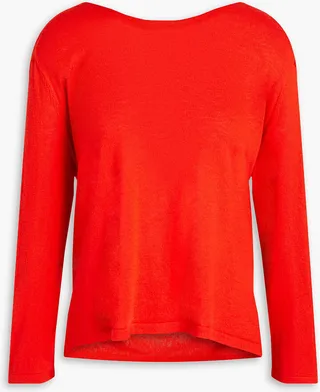 Leia draped silk and cashmere-blend sweater