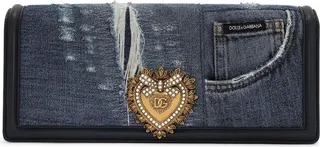 Logo-Plaque Denim Shoulder Bag